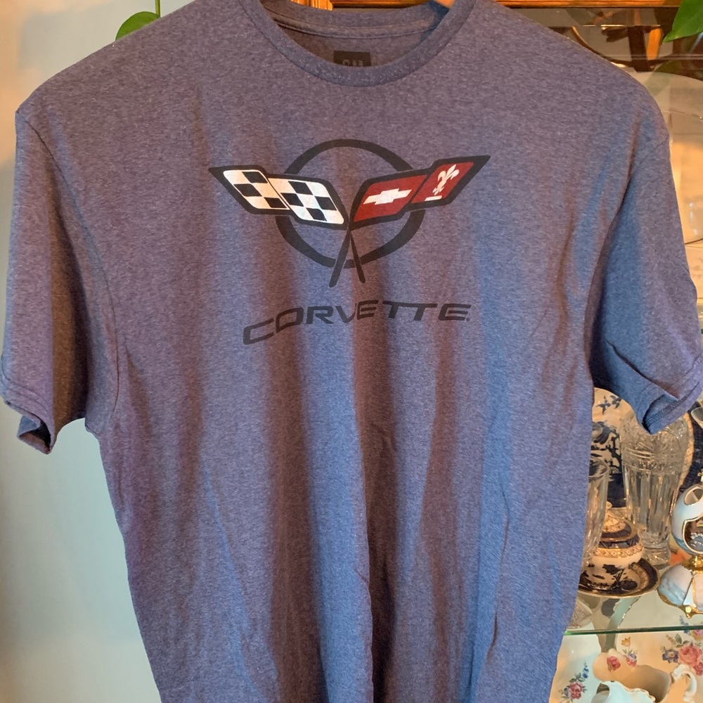 Chevrolet Corvette C6 flags blue T Shirt xxl